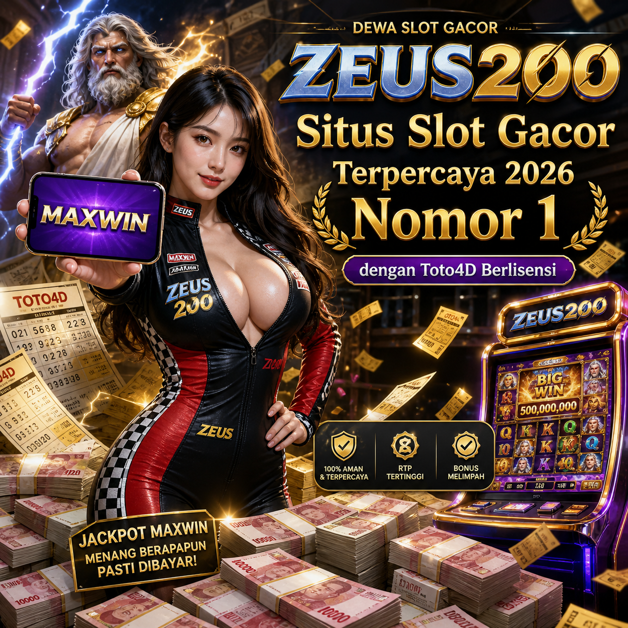 ZEUS200 Situs Slot Gacor Terpercaya 2026 Nomor 1 dengan Toto4D Berlisensi